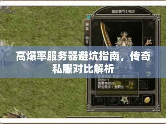 高爆率服务器避坑指南,传奇私服对比解析 高爆率服务器避坑指南,传奇私服对比解析