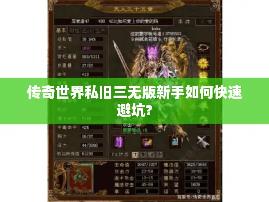 传奇世界私旧三无版新手如何快速避坑?
