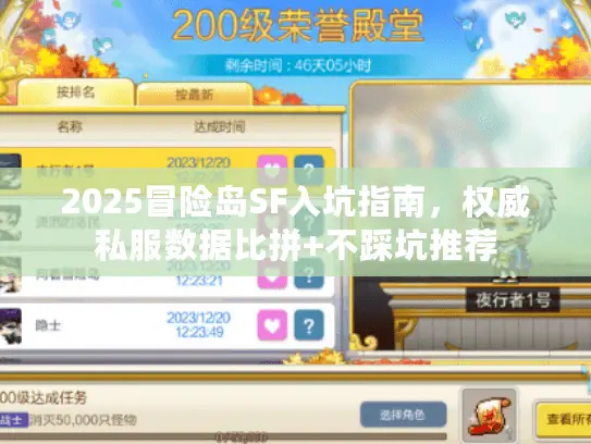 2025冒险岛SF入坑指南,权威私服数据比拼+不踩坑推荐 2025冒险岛SF入坑指南,权威私服数据比拼+不踩坑推荐