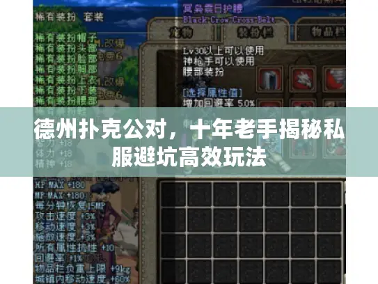 德州扑克公对，十年老手揭秘私服避坑高效玩法