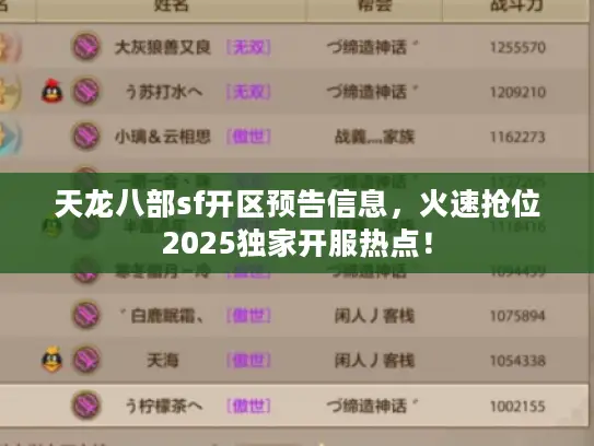 天龙八部sf开区预告信息，火速抢位2025独家开服热点！