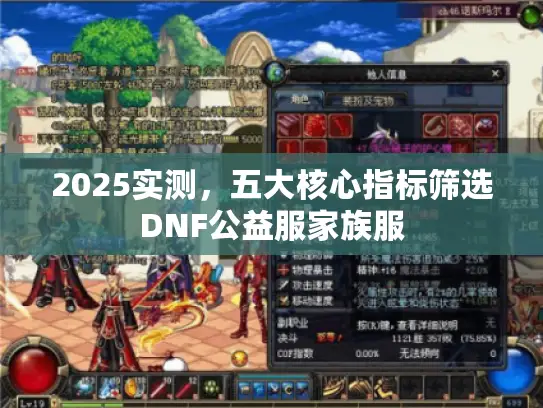 2025实测,五大核心指标筛选DNF公益服家族服 2025实测,五大核心指标筛选DNF公益服家族服