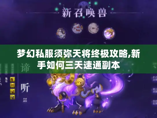 梦幻私服须弥天将终极攻略,新手如何三天速通副本