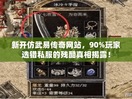 新开仿武易传奇网站，90%玩家选错私服的残酷真相揭露！