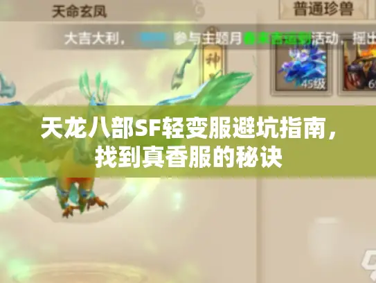 天龙八部SF轻变服避坑指南，找到真香服的秘诀