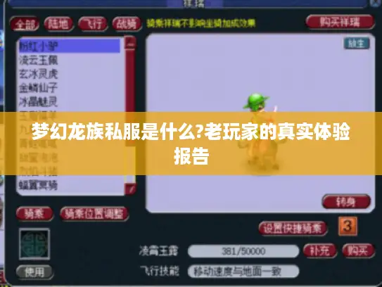 梦幻龙族私服是什么?老玩家的真实体验报告