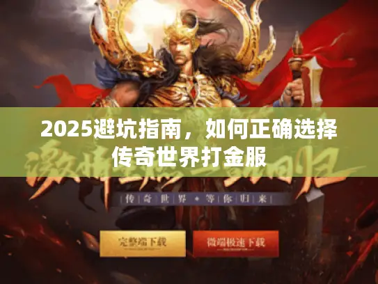 2025避坑指南，如何正确选择传奇世界打金服