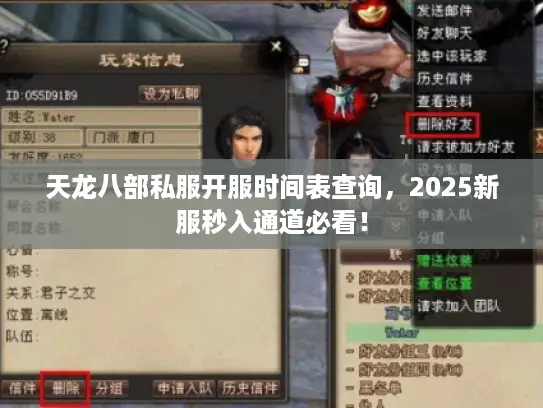 天龙八部私服开服时间表查询,2025新服秒入通道必看! 天龙八部私服开服时间表查询,2025新服秒入通道必看!