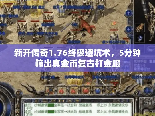 新开传奇1.76终极避坑术，5分钟筛出真金币复古打金服