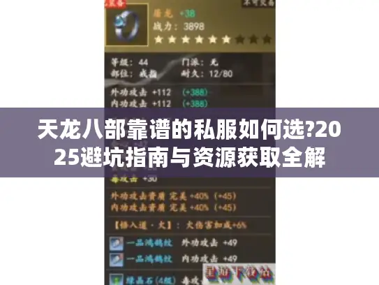 天龙八部靠谱的私服如何选?2025避坑指南与资源获取全解