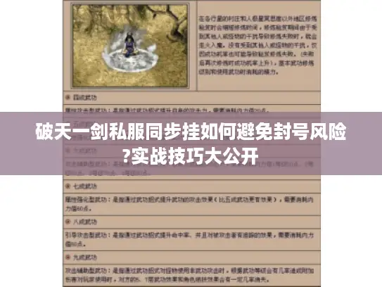 破天一剑私服同步挂如何避免封号风险?实战技巧大公开