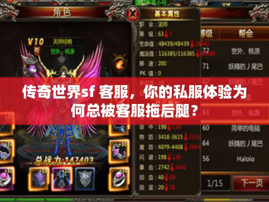 传奇世界sf 客服，你的私服体验为何总被客服拖后腿？