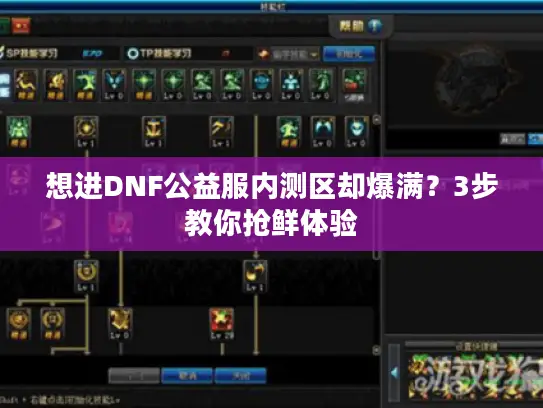 想进DNF公益服内测区却爆满?3步教你抢鲜体验 想进DNF公益服内测区却爆满?3步教你抢鲜体验