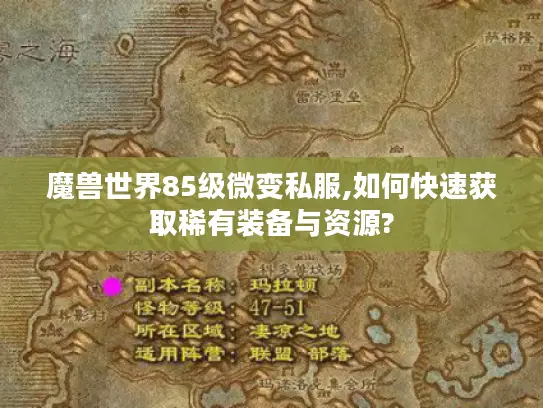 魔兽世界85级微变私服,如何快速获取稀有装备与资源? 魔兽世界85级微变私服,如何快速获取稀有装备与资源?