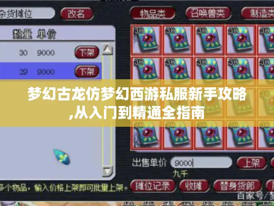 梦幻古龙仿梦幻西游私服新手攻略,从入门到精通全指南 梦幻古龙仿梦幻西游私服新手攻略,从入门到精通全指南