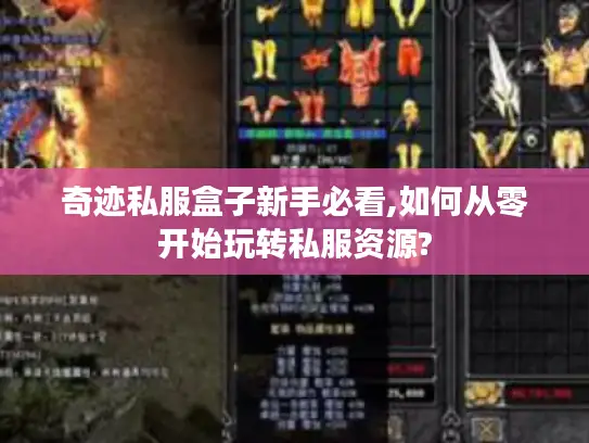 奇迹私服盒子新手必看,如何从零开始玩转私服资源?