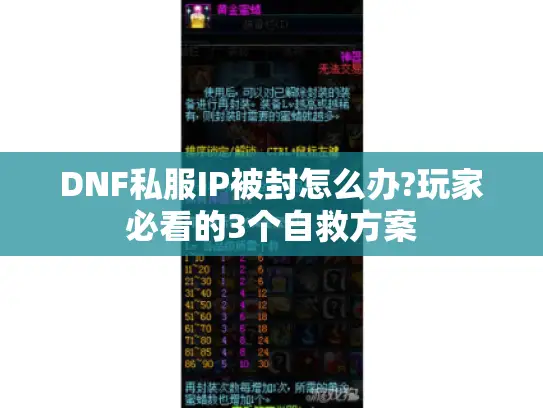 DNF私服IP被封怎么办?玩家必看的3个自救方案