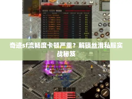 奇迹sf流畅度卡顿严重？解锁丝滑私服实战秘笈