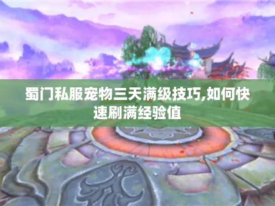 蜀门私服宠物三天满级技巧,如何快速刷满经验值