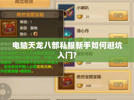 电脑天龙八部私服新手如何避坑入门?