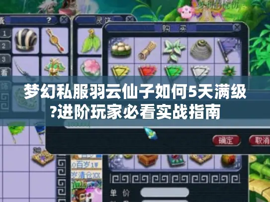 梦幻私服羽云仙子如何5天满级?进阶玩家必看实战指南