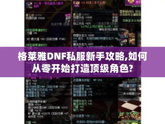 格莱雅DNF私服新手攻略,如何从零开始打造顶级角色? 格莱雅DNF私服新手攻略,如何从零开始打造顶级角色?