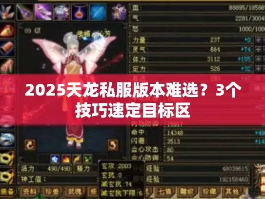 2025天龙私服版本难选？3个技巧速定目标区