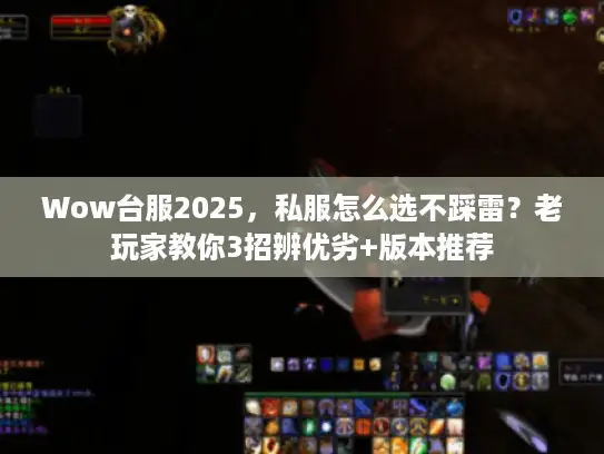 Wow台服2025，私服怎么选不踩雷？老玩家教你3招辨优劣+版本推荐