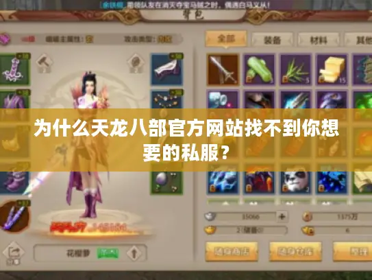 为什么天龙八部官方网站找不到你想要的私服？