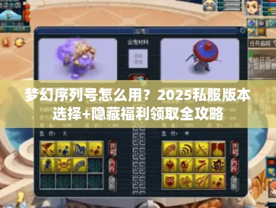 梦幻序列号怎么用？2025私服版本选择+隐藏福利领取全攻略