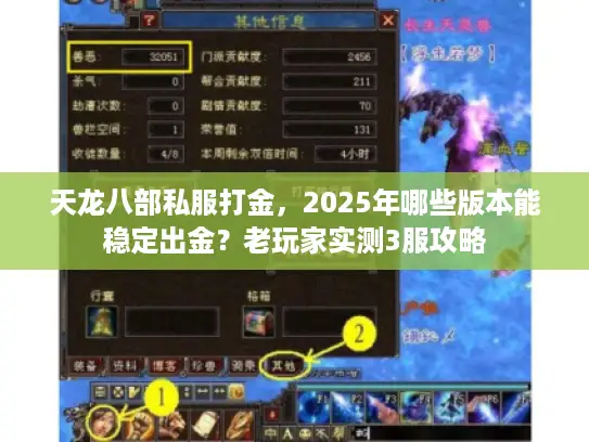 天龙八部私服打金，2025年哪些版本能稳定出金？老玩家实测3服攻略
