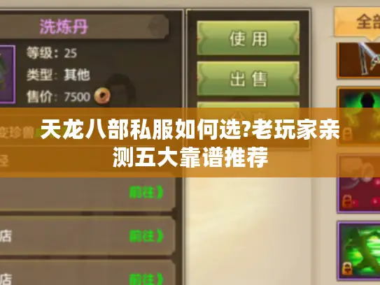 天龙八部私服如何选?老玩家亲测五大靠谱推荐