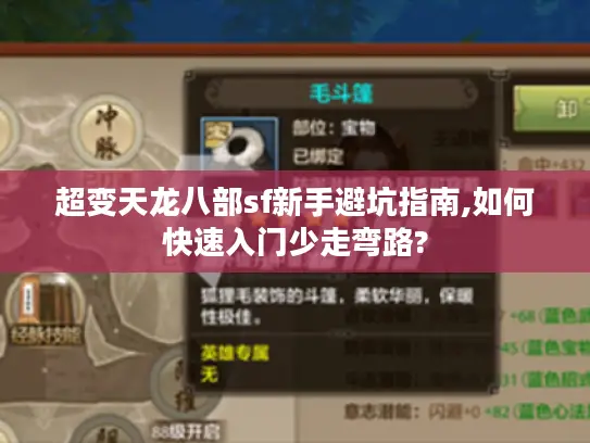 超变天龙八部sf新手避坑指南,如何快速入门少走弯路?