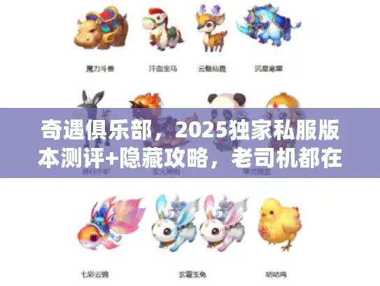 奇遇俱乐部，2025独家私服版本测评+隐藏攻略，老司机都在偷偷用！