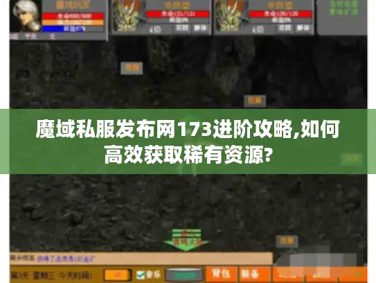 魔域私服发布网173进阶攻略,如何高效获取稀有资源?