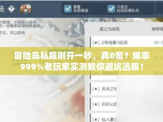 冒险岛私服刚开一秒，真0氪？爆率999%老玩家实测教你避坑选服！
