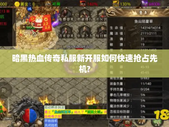 暗黑热血传奇私服新开服如何快速抢占先机?