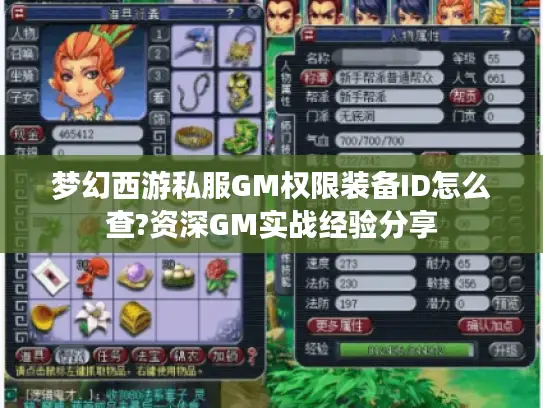 梦幻西游私服GM权限装备ID怎么查?资深GM实战经验分享