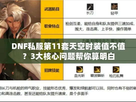 DNF私服第11套天空时装值不值？3大核心问题帮你算明白
