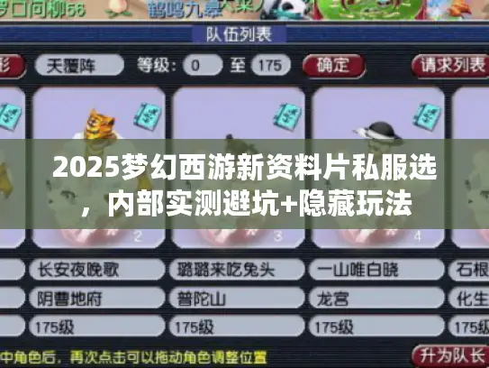 2025梦幻西游新资料片私服选，内部实测避坑+隐藏玩法