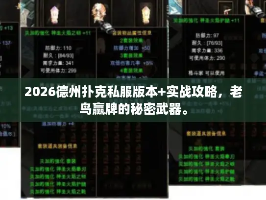 2026德州扑克私服版本+实战攻略，老鸟赢牌的秘密武器。