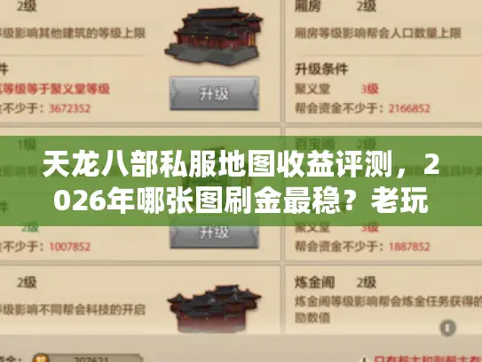 天龙八部私服地图收益评测,2026年哪张图刷金最稳?老玩家实测数据揭秘 天龙八部私服地图收益评测,2026年哪张图刷金最稳?老玩家实测数据揭秘