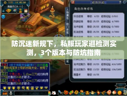 防沉迷新规下，私服玩家避检测实测，3个版本与防坑指南