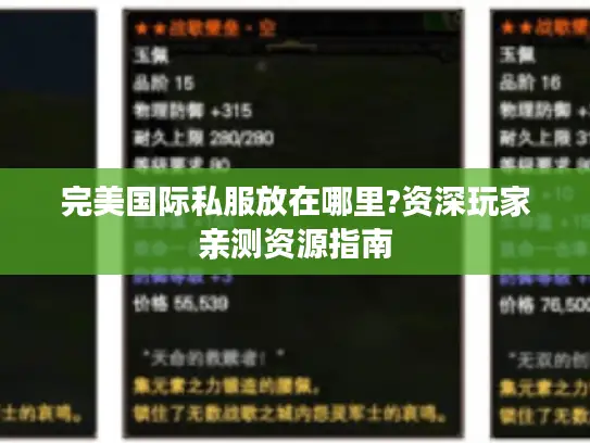 完美国际私服放在哪里?资深玩家亲测资源指南