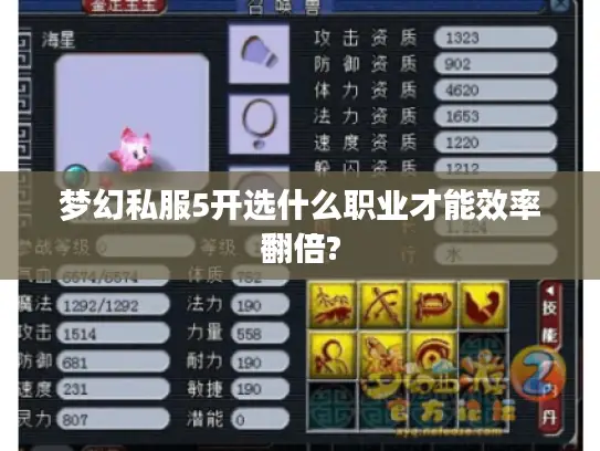 梦幻私服5开选什么职业才能效率翻倍?