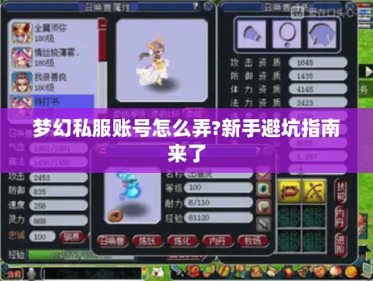 梦幻私服账号怎么弄?新手避坑指南来了