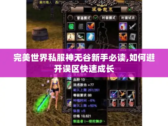 完美世界私服神无谷新手必读,如何避开误区快速成长
