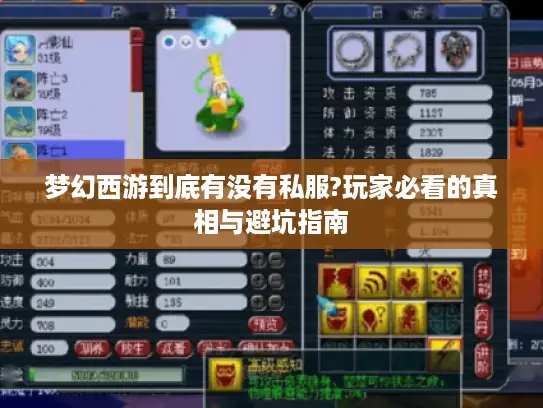 梦幻西游到底有没有私服?玩家必看的真相与避坑指南