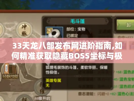 33天龙八部发布网进阶指南,如何精准获取隐藏BOSS坐标与极品装备