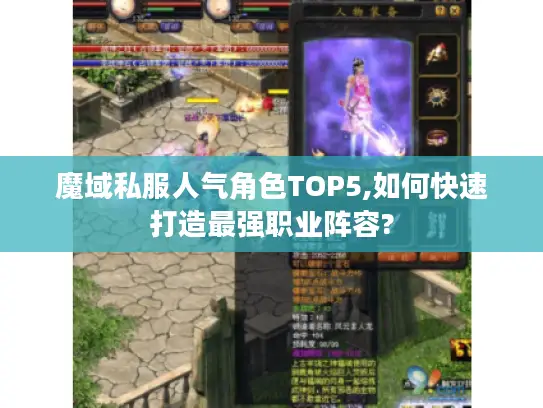 魔域私服人气角色TOP5,如何快速打造最强职业阵容?